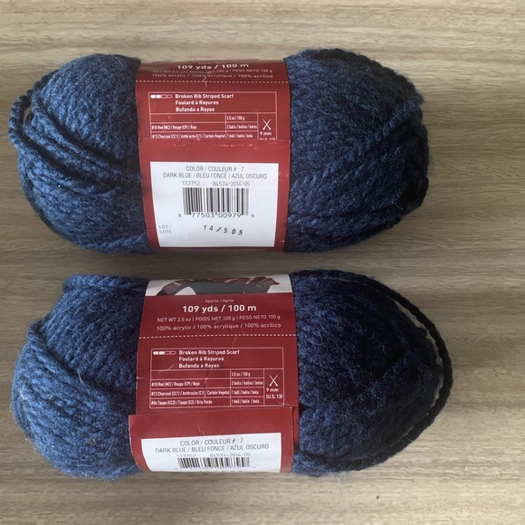 NWT 2 Loops & Threads Charisma Yarns Approximately 109yds / 100m Dark Blue Color - Picture 2 of 3